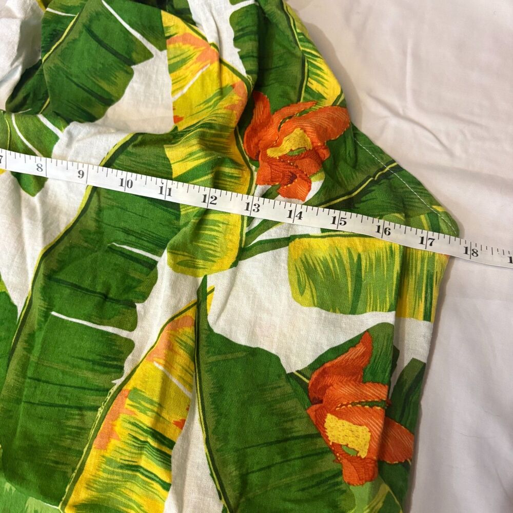 Cynthia Rowley Womens S Tropical Banana Leaf Linen Blend Halter Top Resort - Picture 9 of 11